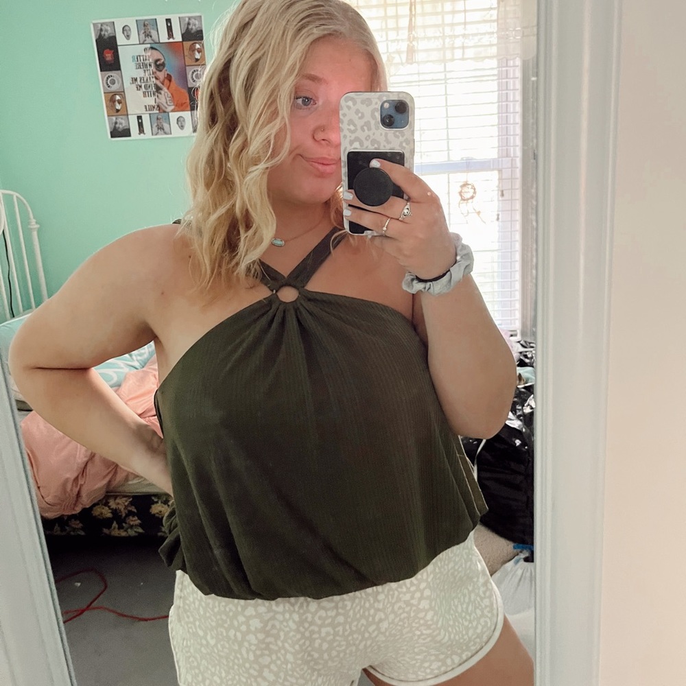 Free People Green Halter with Ring